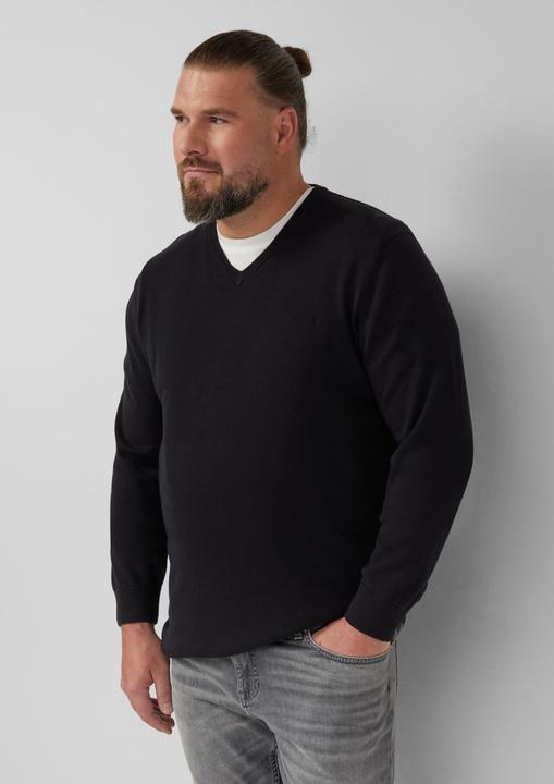 Produktbild s.Oliver Strickpullover Strickpullover mit Logo-Stickerei (3XL)