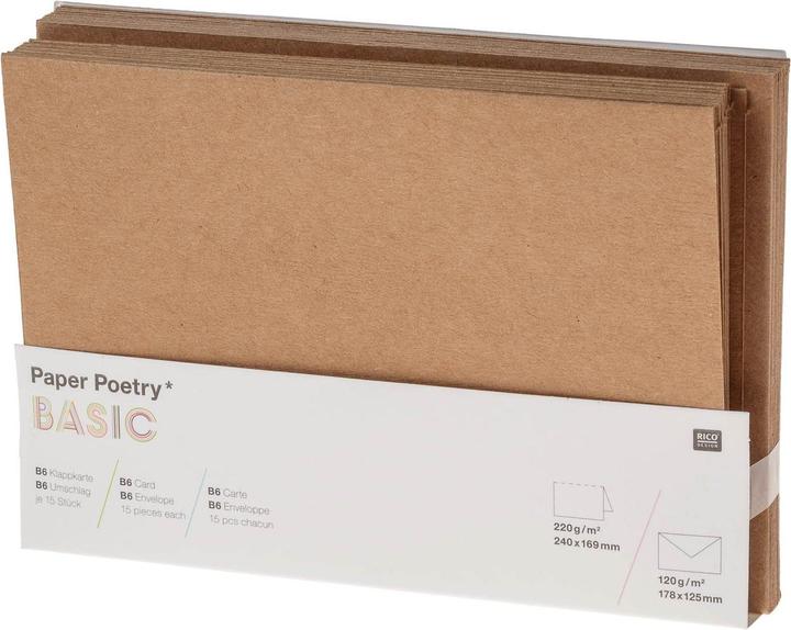 Image du produit Paper Poetry Carte double Brun clair (30 pcs)