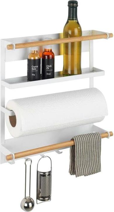 Actual product image Wenko Magnetic kitchen shelf Magna white/bamboo