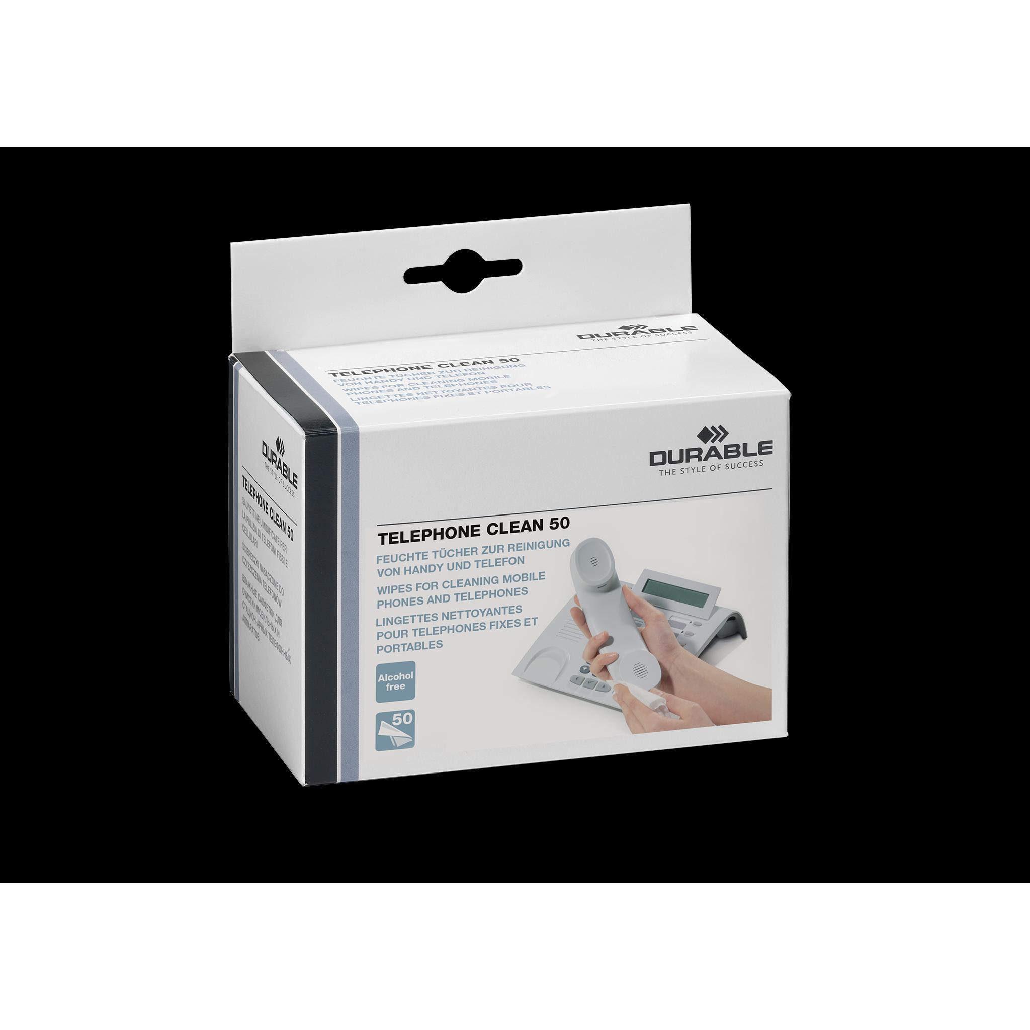 Thumbnail - Durable, Reinigung PC + Peripherie, Telephone Clean 50 578502 Reinigungstücher 50 Stück (50 x)