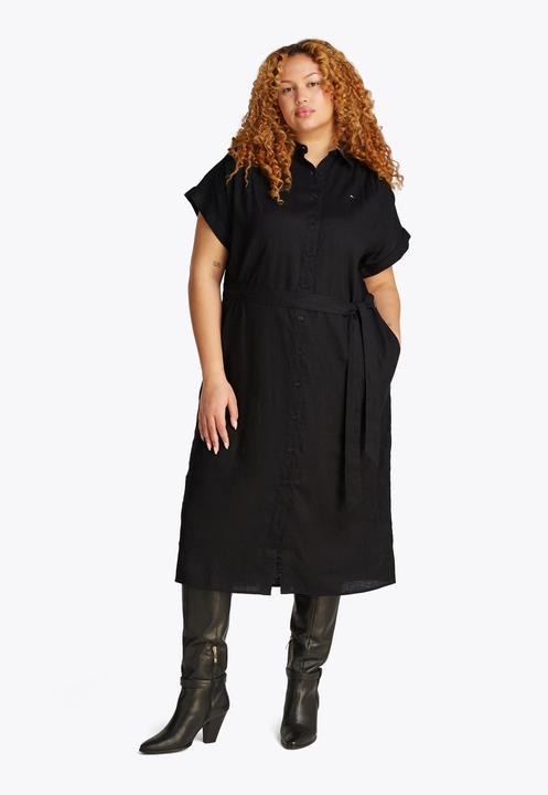 Productafbeelding Tommy Hilfiger Ess Li Gürtel-Kurzarm-Midi-Kleid (50)