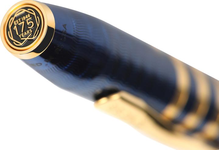 Actual product image Cross Century II fountain pen blue lacquer with finely engraved pattern 175th anniversary 23 carat gold pl (23 carat gold-plated, Gold plated)