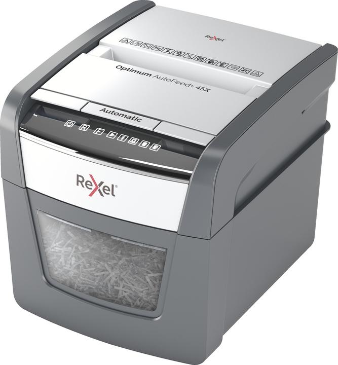 Productafbeelding Rexel Optimum AutoFeed 45X Hakselaar Deelsnede 4 x 28 mm 20 l Aantal vellen (max.): 45 Beveiligd (Gesneden deeltjes)