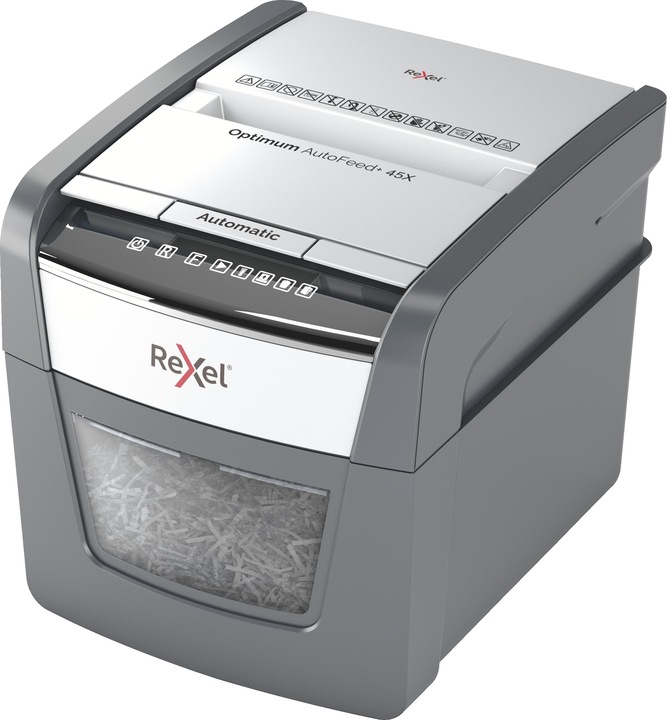 Productafbeelding Rexel Optimum AutoFeed 45X Hakselaar Deelsnede 4 x 28 mm 20 l Aantal vellen (max.): 45 Beveiligd (Gesneden deeltjes)