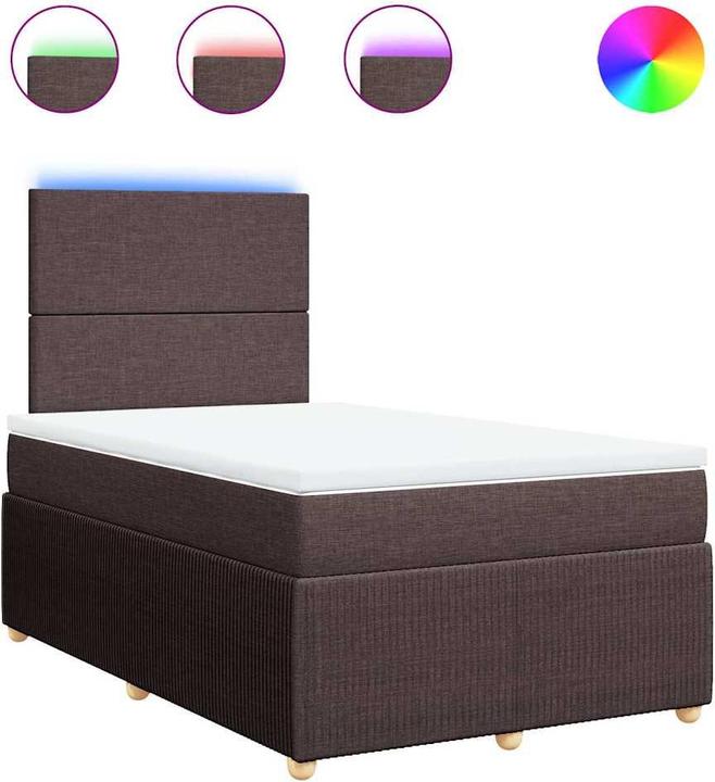 Produktbild VidaXL Boxspringbett Polsterbett Bett mit Matratze Dunkelbraun 80x200cm Stoff (80 x 200 cm)