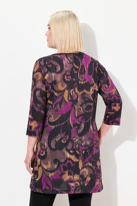 Actual product image Ulla Popken Plum Swirl Print Knit Tunic (58)