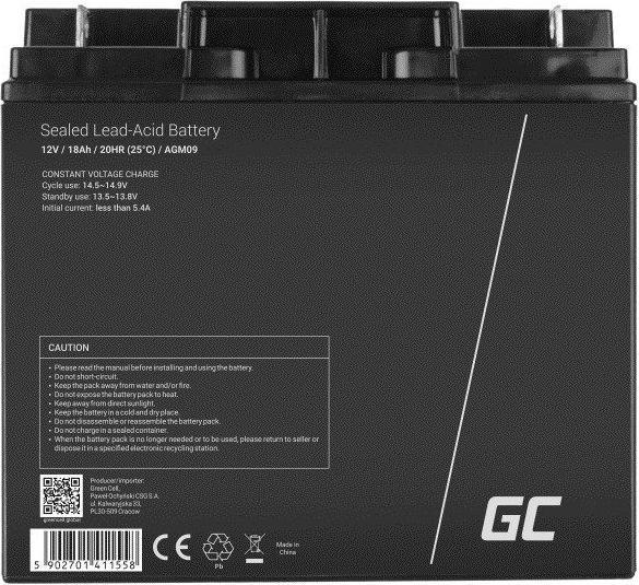 Immagine prodotto GreenCell AGM09 (12 V, 18 Ah)