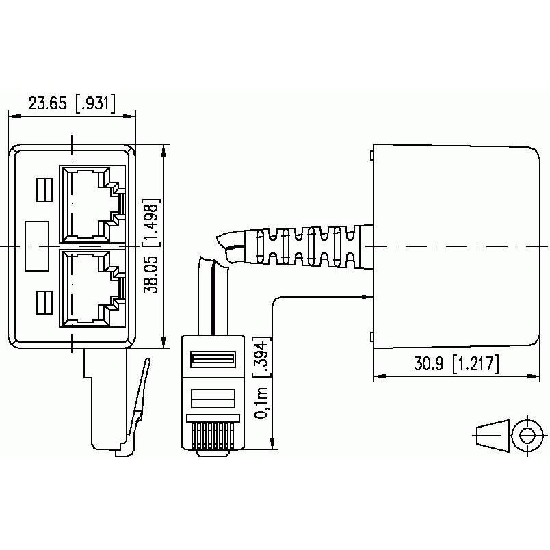 Thumbnail - Metz Connect BTR ISDN-Adpt. m.Verl. WE8-2xWE8-R 0.1m auf 2x RJ45 mit 0.1m Kabel mit Abschlusswiderstaenden pws, Telefon ...
