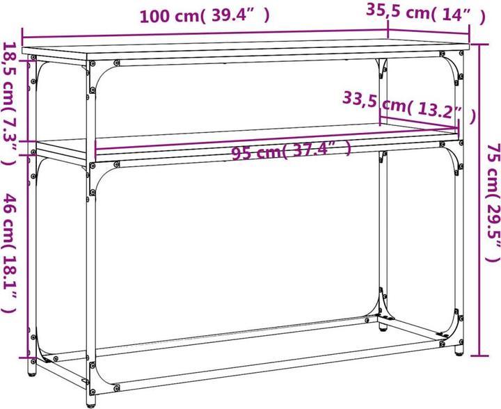 Produktbild vidaXL Konsolentisch (35.50 x 35.50 x 75 cm)