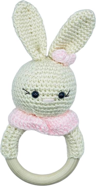 Produktbild BabyExpress Hase Greifring Kragen hellrosa