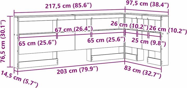 Actual product image vidaXL Headboard with bookshelf