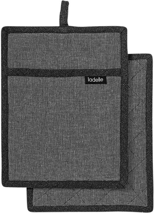 Ladelle Lot de 2 maniques recyclées Eco Anthracite 19 x 24 cm (Coton recyclé & polyester)