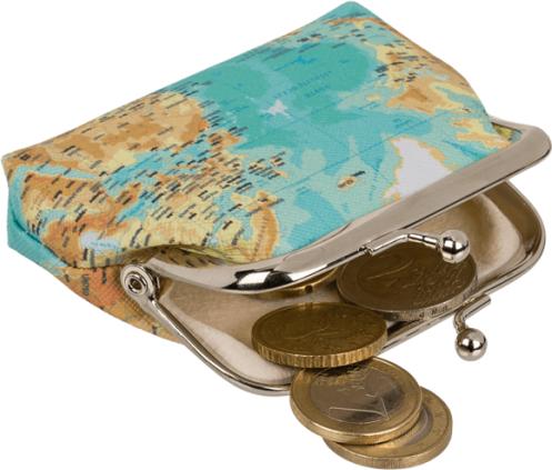 Image du produit Out of the blue Porte-monnaie Portefeuille en design carte du monde, env. 9 x 8 & 13 x 9 cm