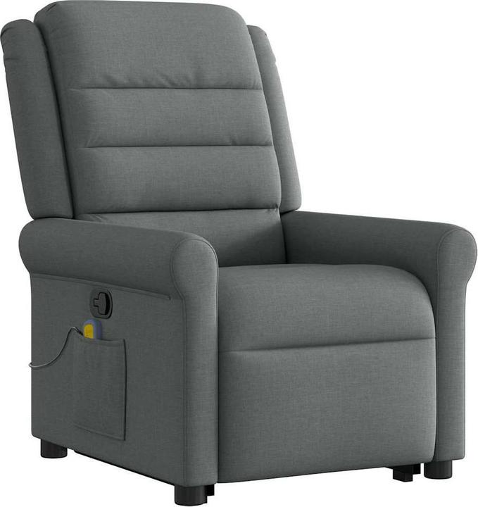 Immagine prodotto vidaXL Poltrona massaggiante con ausilio per la risalita in tessuto grigio scuro