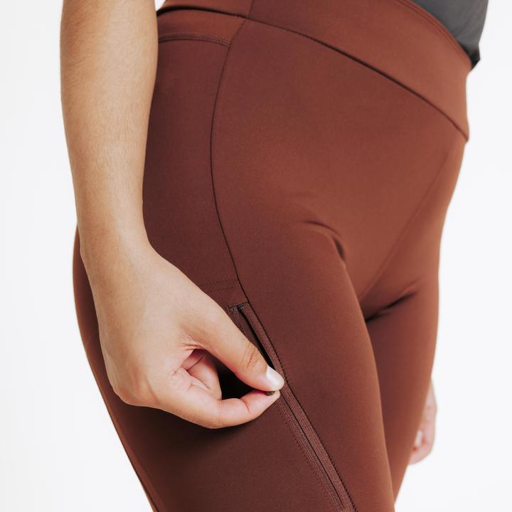 Actual product image Fouganza Reitleggings 500 Full Grip Damen braun (S)