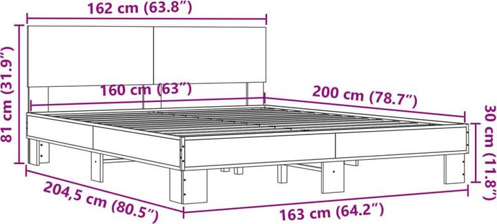 Image du produit vidaXL Bettgestell (160 x 200 cm)