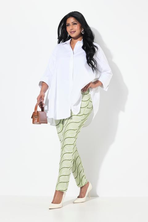 Actual product image Ulla Popken Wave Print Elastic Waist Pants (48)