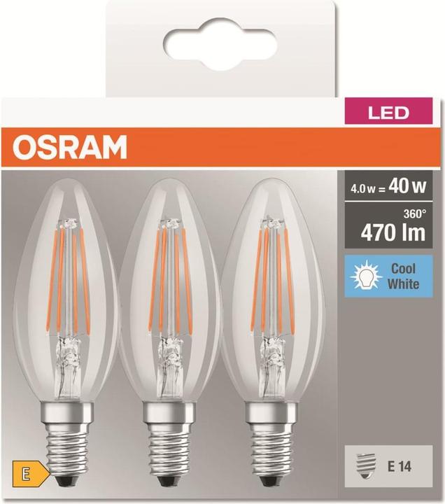 Immagine prodotto Osram Base Classic B (E14, 4 W, 470 lm, 3 x, E)