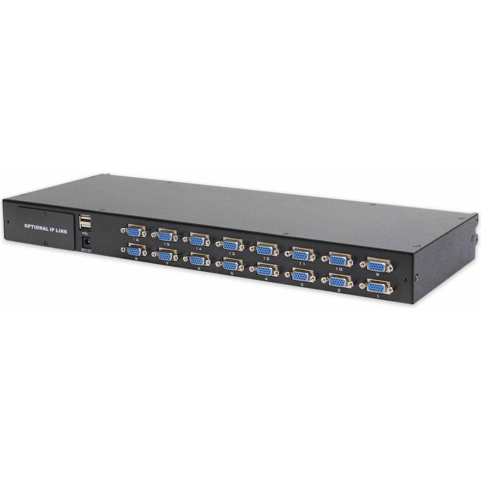 Digitus KVM module 16-Port für modularisierte KVM-Konsole, KVM Switch, Schwarz