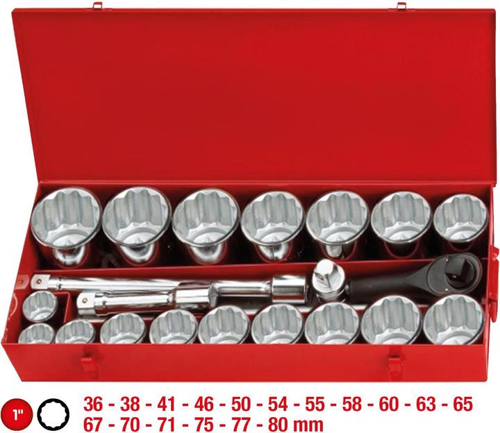 Immagine prodotto KS Tools Set di prese 1", 22 parti, reversibile