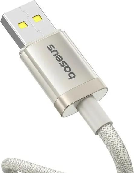 Actual product image Baseus USB-A to USB-C Cable Titanium, 100W, 5A, 1m, Silver (1 m, USB 2.0, 100 W)