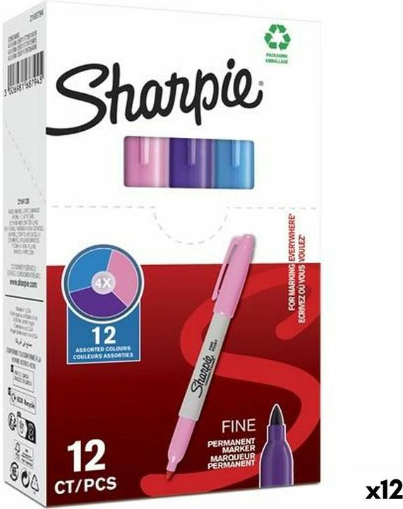 Image du produit Sharpie Marqueur permanent pointe fine ronde F Boîte de 12 (12 x)