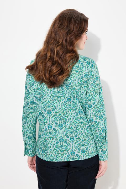 Immagine prodotto Ulla Popken Blusa con stampa country, scollo montante e maniche lunghe (42, 44)