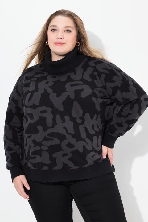 Produktbild Ulla Popken Pullover, Buchstaben, gerippter Rollkragen, Langarm (58)