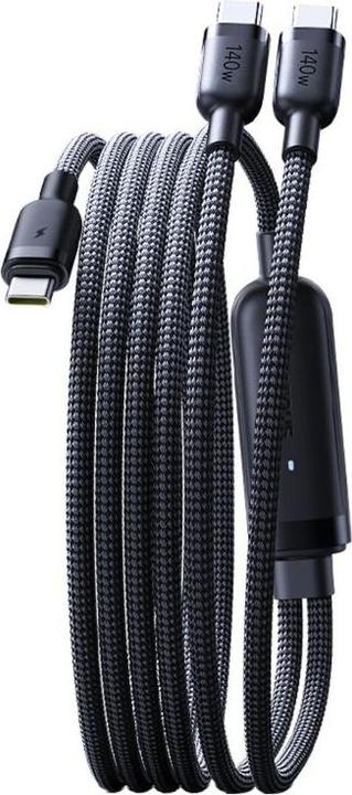 Produktbild Baseus Kabel Flash 4 140W 2w1 USB-C do USB-C + USB-C 1.5 m - czarny (1.50 m, 140 W)