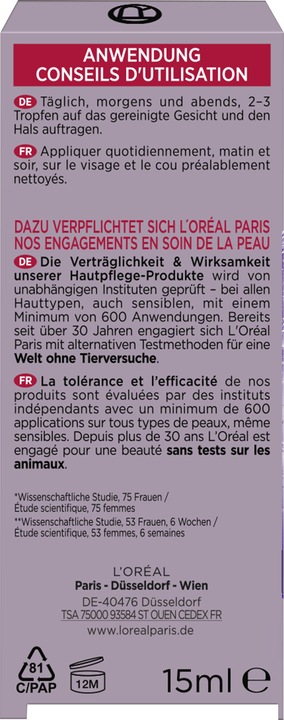 Nährwerte und Zutaten L'Oréal Paris Revitalift (15 ml)