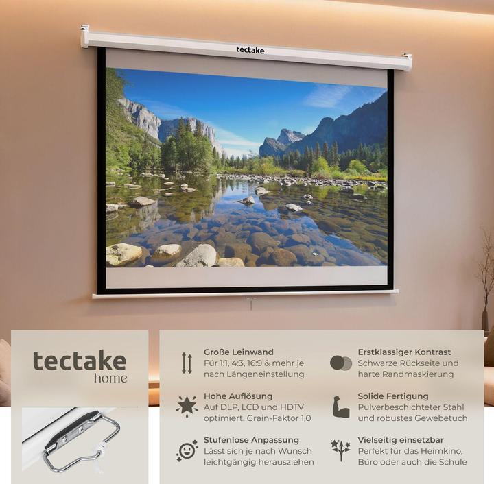 Produktbild tectake Rollo Beamer Leinwand (84.25", 1:1)