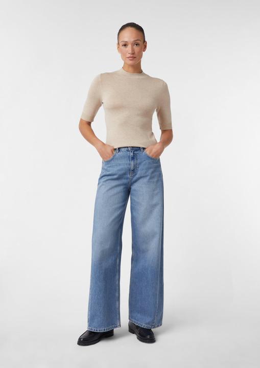 Produktbild Comma Strickpullover Kurzärmeliger Feinstrickpullover mit angedeutetem Stehkragen- (46)