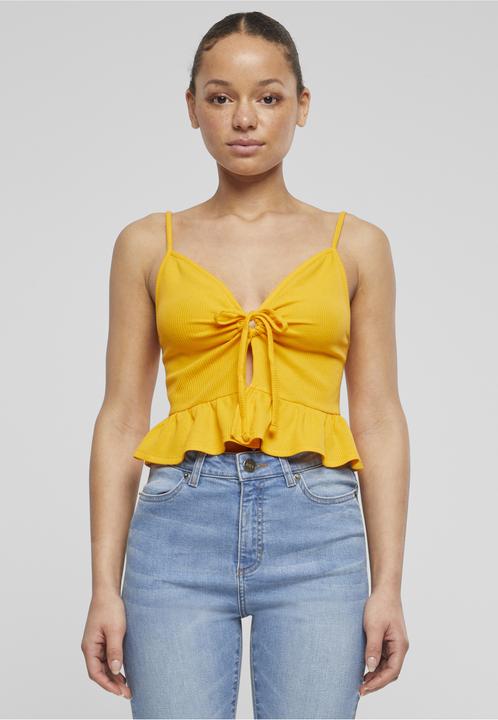 Immagine prodotto Urban Classics Top con volant in piqué Waffle da donna - 137877 (5XL)