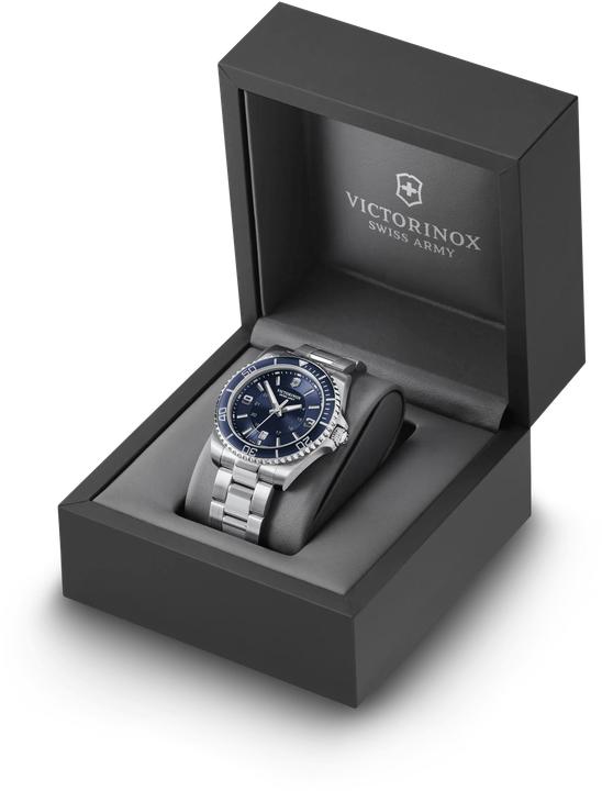 Produktbild Victorinox Maverick, Taucheruhr, Herrenuhr, 43 cm, Ziffernblatt blau, Edelstahl Armband silber (Taucheruhr, 43 mm)