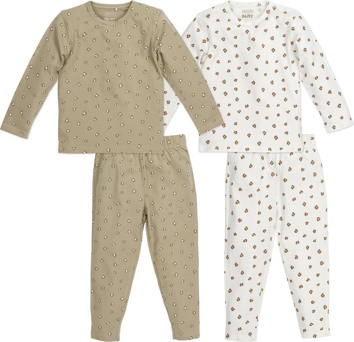 Meyco 2-pack pyjama Mini Panter offwhite/sand mt 110/116 (110)