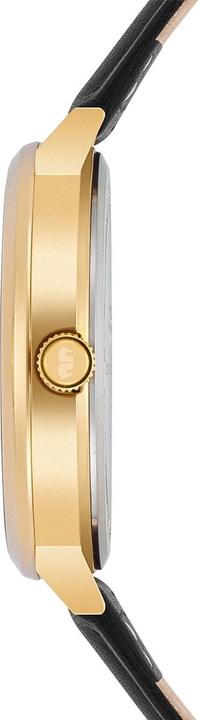 Actual product image Quartz watch Adelsmann genuine leather yellow gold - 34114 (Analogue wristwatch, 42 mm)