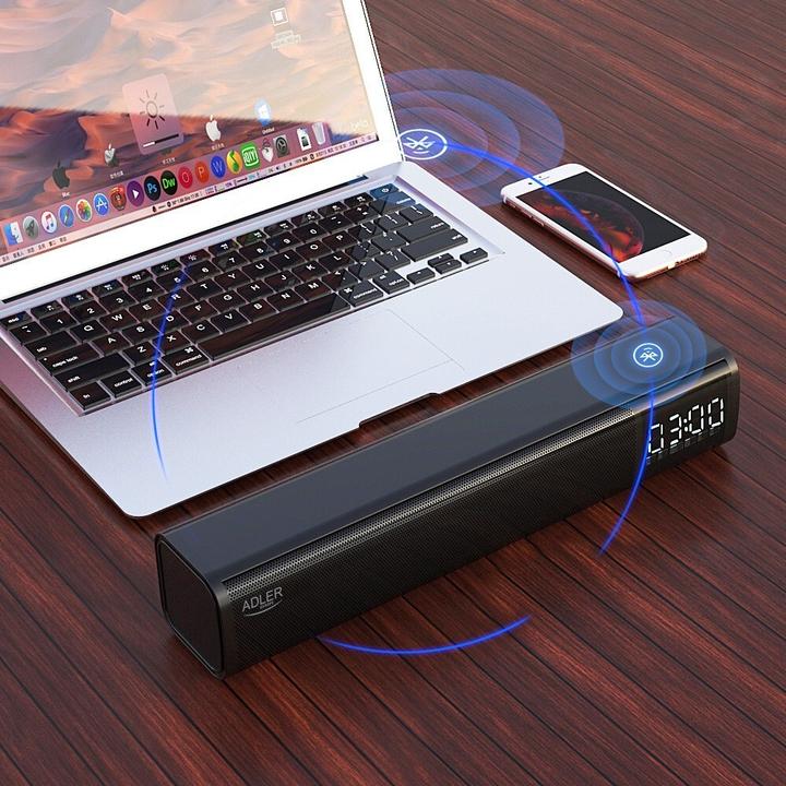 Actual product image Adler AD 1191 Clock Speaker, Black (15 h, USB power delivery)