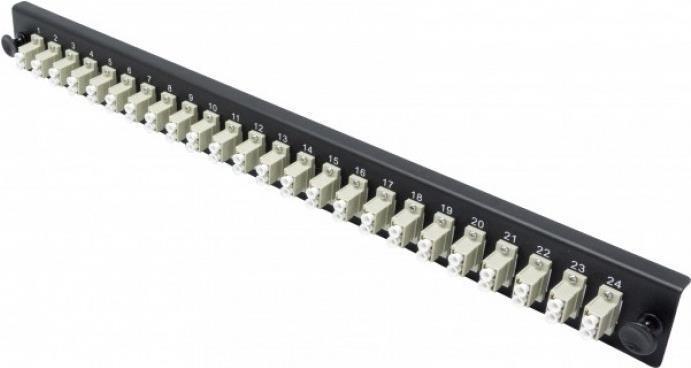 Dexlan Panneau frontal équipé pour boîte d'épissure fibre optique, 24 x LC Duplex Multimode