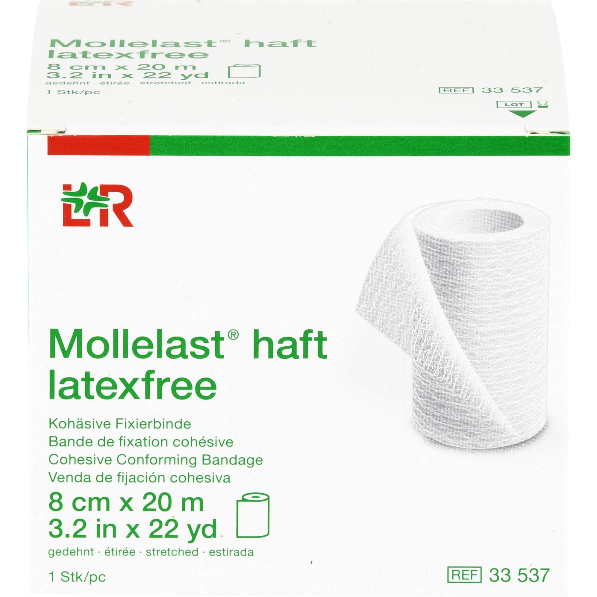 Lohmann & Rauscher, Verbandsmaterial, Mollelast haft latexfrei weiss 8cm x 20m gedehnt, 1 St BIN