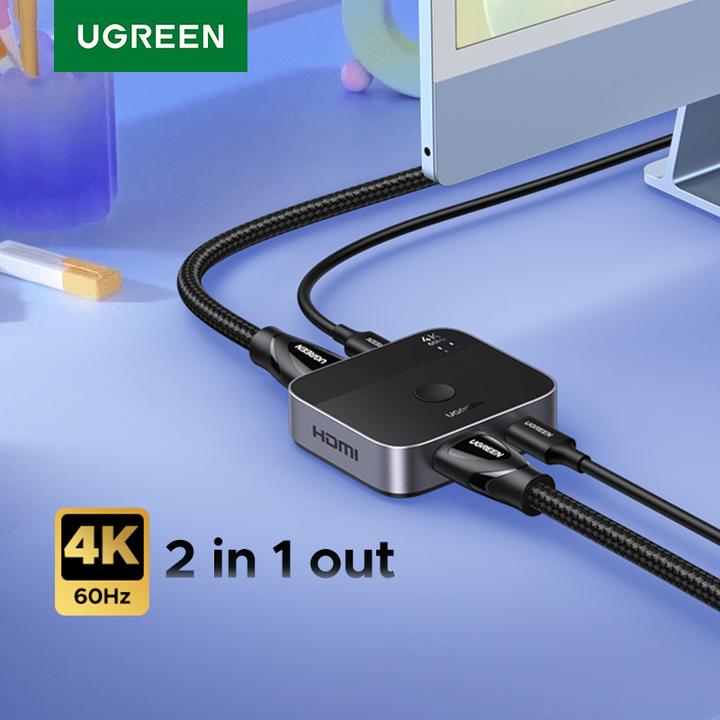 Immagine prodotto Ugreen - KVM Switch AW503 (55452) - Type-C + HDMI, 4K@60Hz, Aluminum - Grey