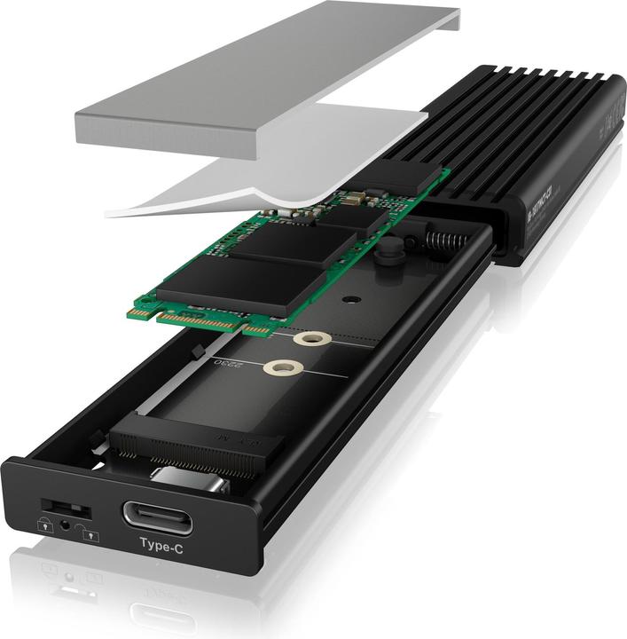 Icy Box Go. IcyBox USB 3.2 Type-C M.2 NVMe SSD behuizing extern (M.2)