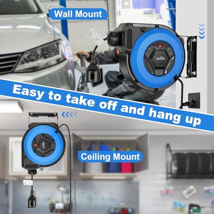 Produktbild Himimi Automatische Kabelhaspel mit Halterung, Wand- und Deckenmontage, IP44-Schutz (17 m)