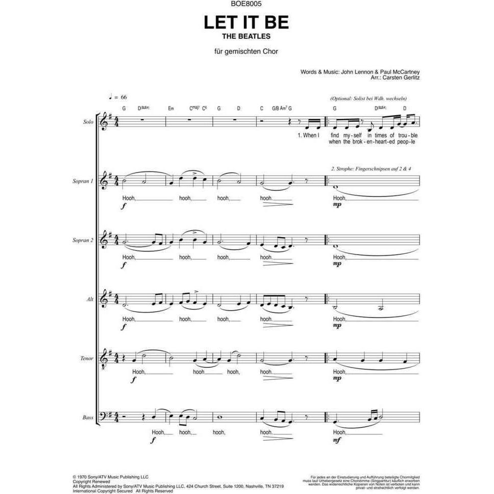 Thumbnail - POPCHOIRCLASSICS The Beatles: Let It Be, Sachbücher