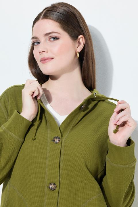 Produktbild Ulla Popken Sweatjacke, Waffelstruktur, Kapuze (50, 52)