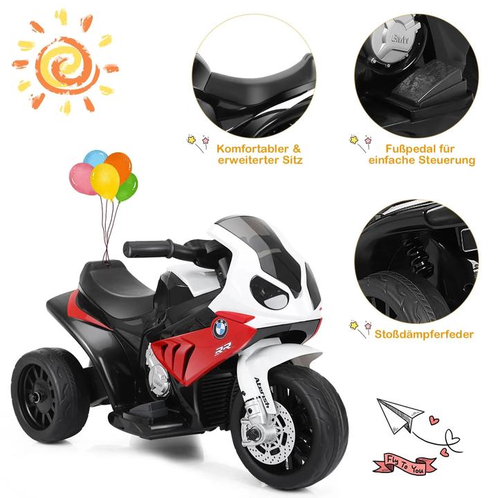 Immagine prodotto Homcom Kinder Elektro Motorrad mit Licht- und Soundeffekte BMW S1000 RR Rot (6 V)