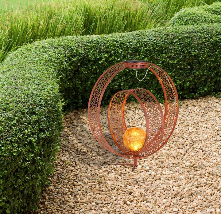 Actual product image Globo Solar Light Metal Rust Look, 1xled (IP44)