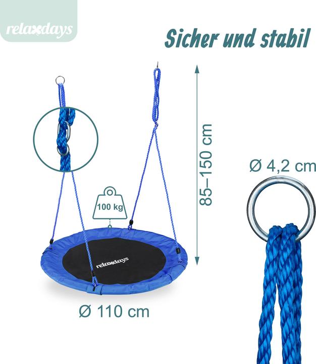 Actual product image Relaxdays 110 cm Nest Swing