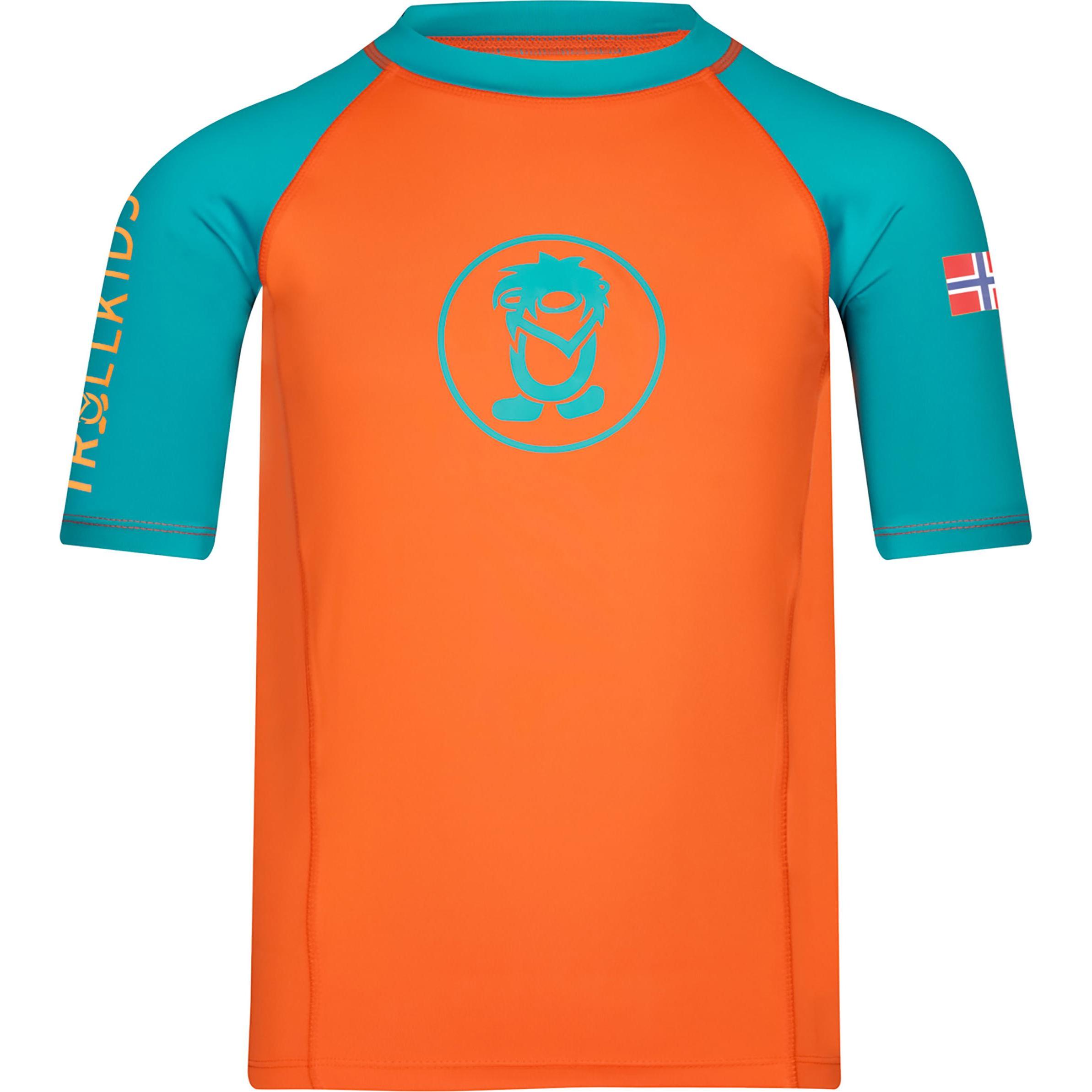 Trollkids, Jungen, Badeshirt, Kid's Kvalvika T, Orange, (110)