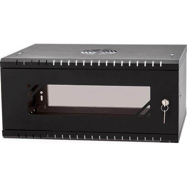 Stalflex Armadio rack 19" 4U con porta in vetro nero RC19-4U-450GB (Rack da 19 pollici), Armadio rack, Nero