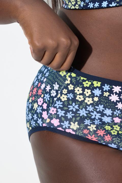Produktbild Ulla Popken Midislips, 5er-Pack, Blüten/ einfarbig (54, 5er Pack)